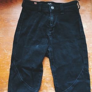 Black Distressed High Waisted Skinny Jeans